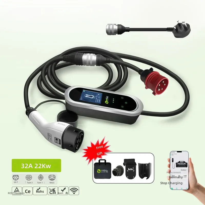 Ev Charger Type 2 22Kw 32A 3 Phase - شاحن سيارات كهربائية محمول بقدرة 22