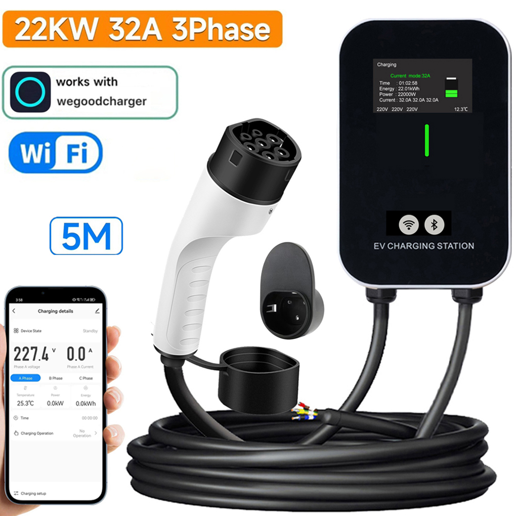 Ev Charger Type 2 22Kw 32A 3 Phase - TYPE-2 Wallbox شاحن EV 7KW 11KW