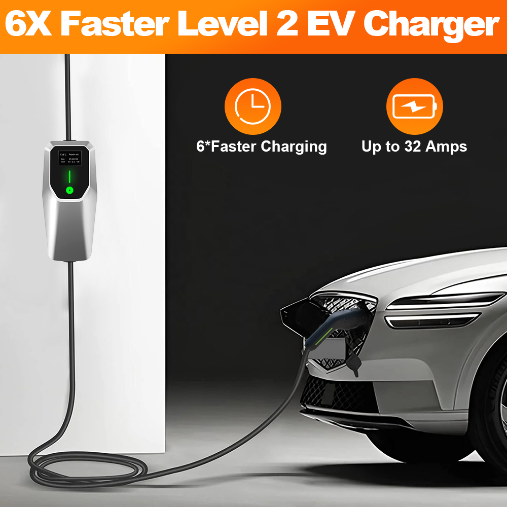 J1772 Evse 32A Level 2 Charger - شاحن سيارات كهربائية محمول من جونسون