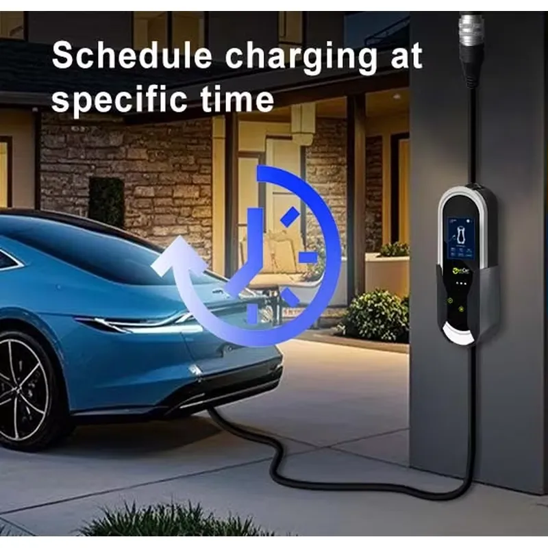 شاحن سيارات كهربائية محمول بقد - مراجعة Ev Charger Type 2 22Kw 32A 3 Phase وسعره
