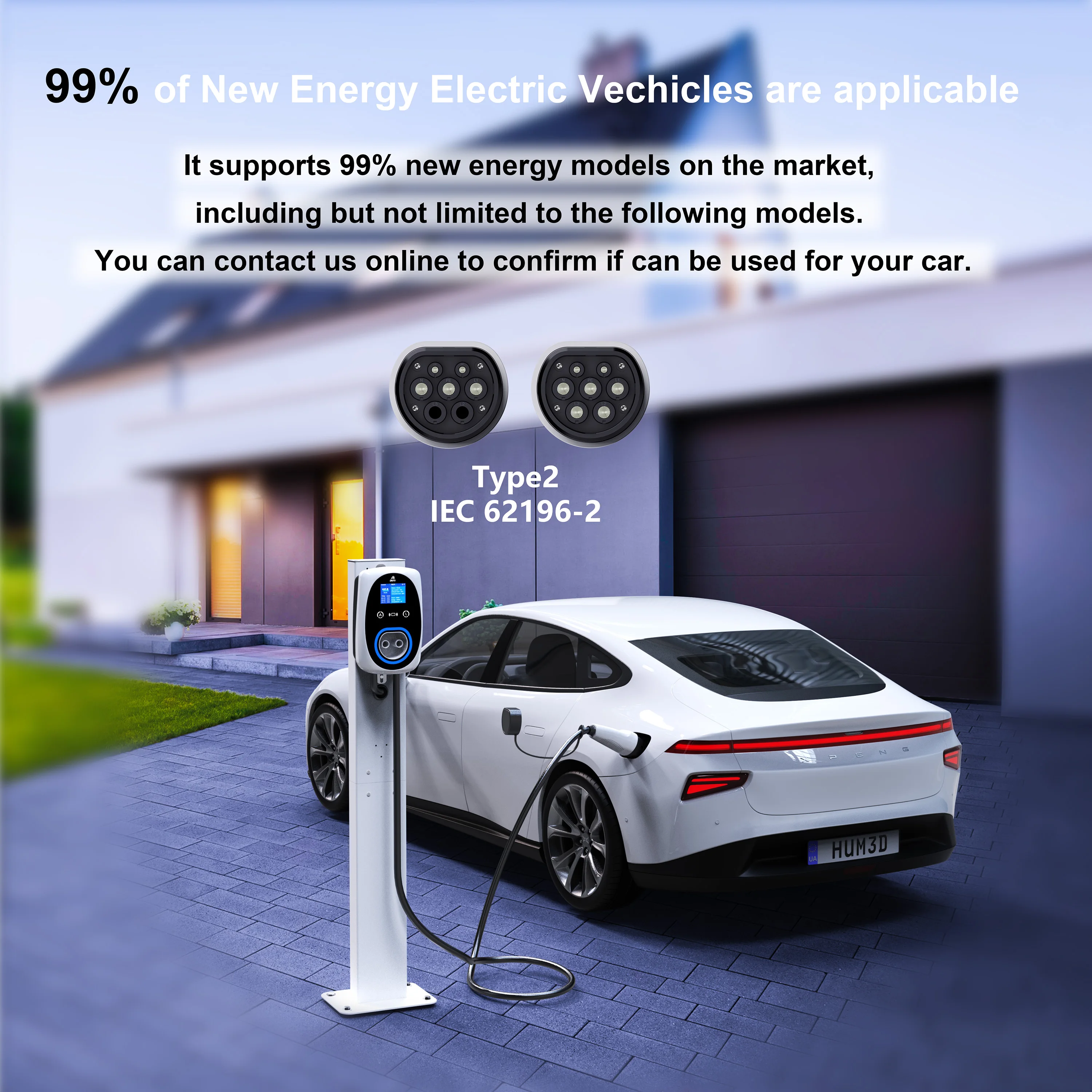 GWUYU شاحن سيارات كهربائية 32A - مراجعة Ev Charger Type 2 22Kw 32A 3 Phase وسعره