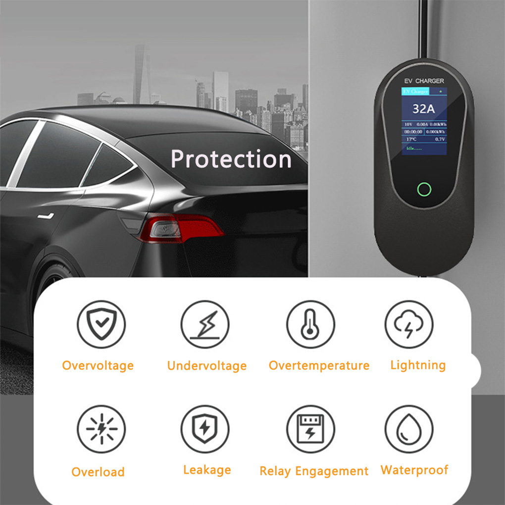 Type-2 شاحن EV محمول 22KW 32A  - مراجعة Ev Charger Type 2 22Kw 32A 3 Phase وسعره