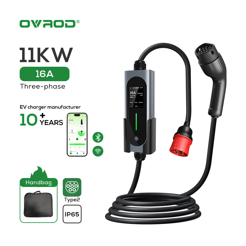 شاحن سيارة كهربائية محمول من O - مراجعة Type 2 Portable Ev Charger 11Kw Cee وسعره