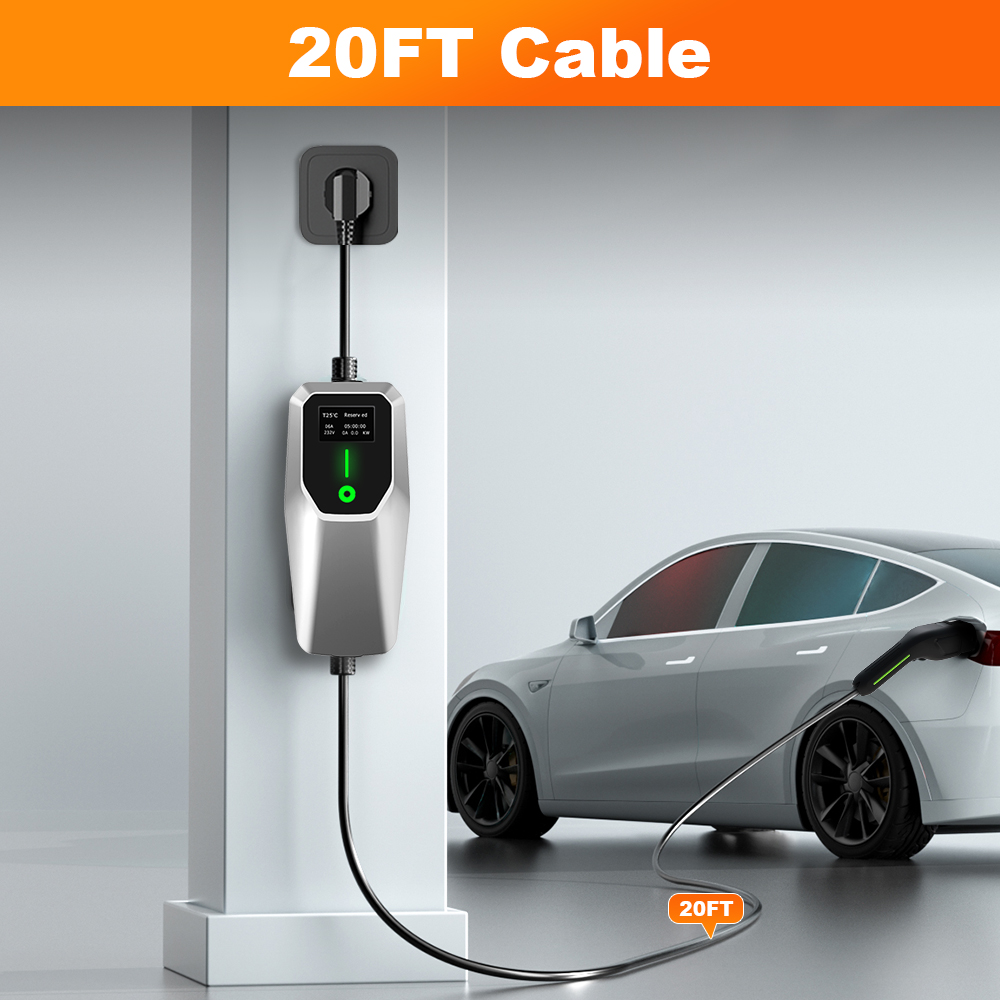 شاحن سيارات كهربائية محمول من  - مراجعة J1772 Evse 32A Level 2 Charger وسعره